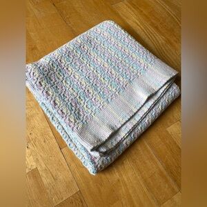 Pastel Woven Baby Blanket Made In USA 100 percent cotton